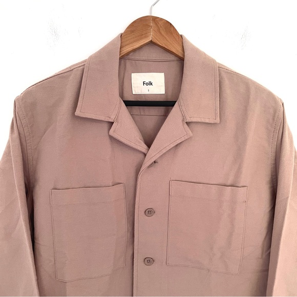 Folk Wentworth Shirt Overshirt Tan Ecru Size 3 M New without tags RRP £140 - Picture 5 of 8